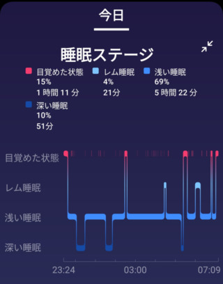 Fitbit睡眠グラフ